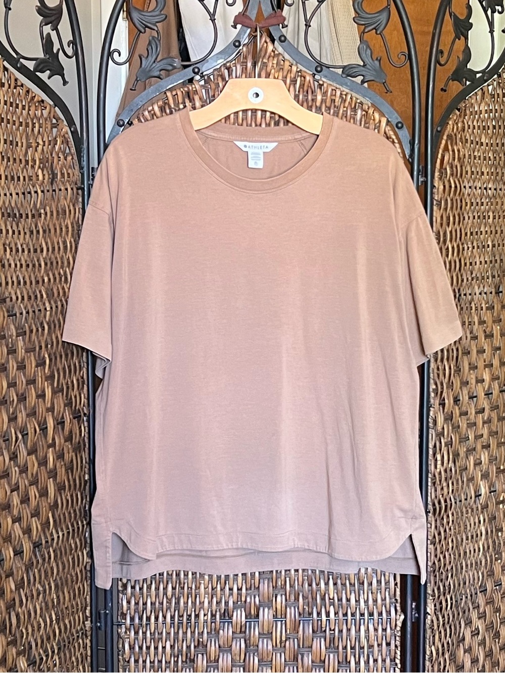 XL Athleta Cotton Blend Tan T-Shirt